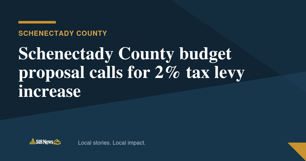 518News graphic for Schenectady County budget proposal calls for 2% tax levy increase