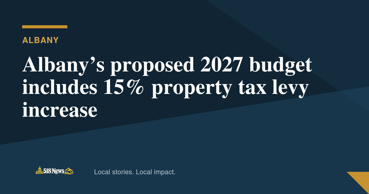 518News graphic for Albany’s proposed 2027 budget includes 15% property tax levy increase