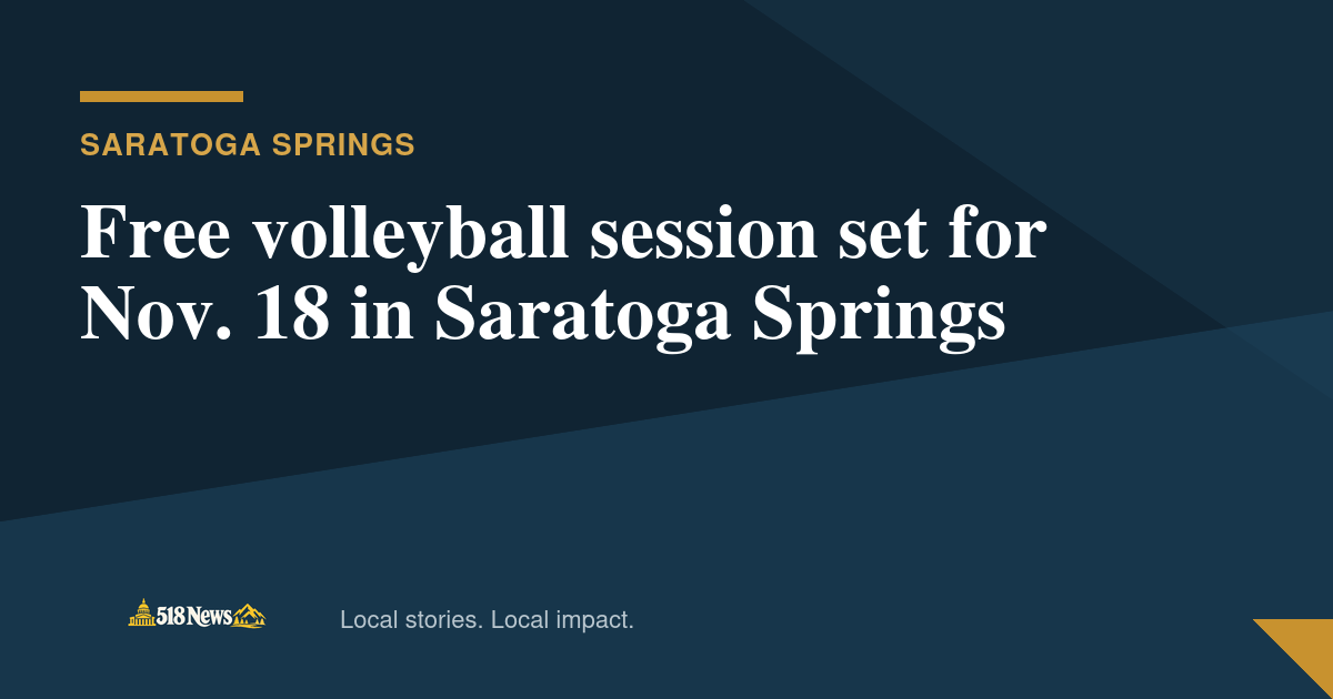 518News graphic for Free volleyball session set for Nov. 18 in Saratoga Springs